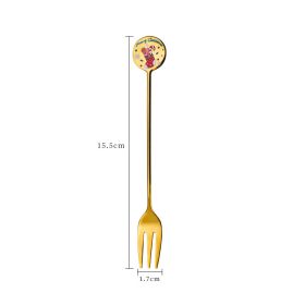 304 stainless steel tableware creative cute Christmas star spoon fruit fork coffee dessert spoon 6 sets off the shelf (Specifications: F42 printed fork socks * opp package)