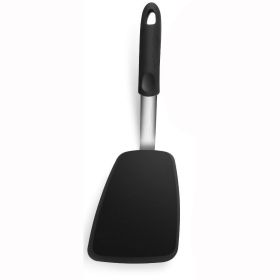 4-piece elastic silica gel suit shovel High temperature resistant spatula Cooking kitchenware Turner Spatula (size: Large Compact Shovel - Black)