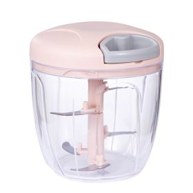 Factory supplied spot household multi-function vegetable cutter; auxiliary food preparation; meat grinder; manual garlic puller; garlic press (colour: Pink large five blade)