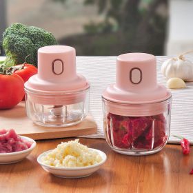 Wireless charging manufacturer provides new household mini meat grinder; electric garlic masher; baby complementary food processor (Specifications: Double cup 100ML+250ML)