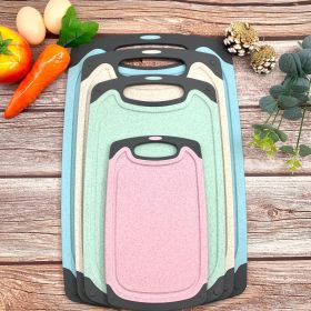 Wheat straw chopping board; plastic chopping board; kitchen; household vegetable cutting multi-functional small chopping board; new classification net (Specifications: Small (blue), Shape: Pictures)