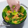 Folding Lotus Steamer Retractable Plastic Food Steaming Basket Fruit Vegetable Vapor Cooker Dish Steamer Drain Rack Cooking Tool