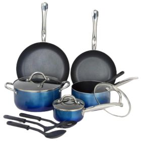 Home Daily Delicacies Pot 12-Piece Safe Non-Stick Cookware Set (Type: Cookware Set, Color: Blue)