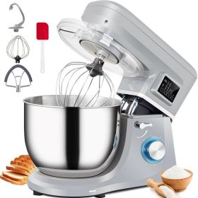 Smart Household 660W Stand Mixer 6-Speed Tilt-Head Dough Mixer W/ 3 Attachments (Capacity: 7.4 Qt / 7 L, Color: Grey)