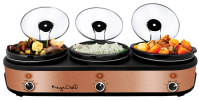 MegaChef Triple 2.5 Quart Slow Cooker and Buffet Server