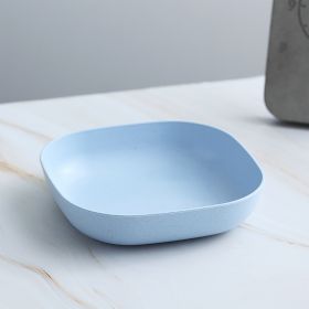 1Pcs  Salad Bowl Large Capacity Food Grade Versatile Dessert Snack Cake Serving Plate Household Supplies (Color: Blue)