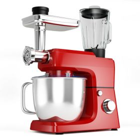 Home Multi-Functional 3-in-1 6-Speed Tilt-Head Food Stand Mixer (Type: Stand Mixer, Color: Red)