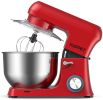 Stand Mixer,Stainless Steel Mixer 6.5-QT, kitchen Mixer 6-Speeds Tilt-Head Food Mixer with Dough Hook, Wire Whip & Flat Beater, Splash Guard for Home