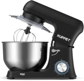 Stand Mixer,Stainless Steel Mixer 6.5-QT, kitchen Mixer 6-Speeds Tilt-Head Food Mixer with Dough Hook, Wire Whip & Flat Beater, Splash Guard for Home (Color: black)