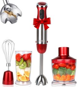 KOIOS 800W 4-in-1 Multifunctional Hand Immersion Blender (Color: Red)