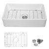 Lordear Framhouse Kitchen Sink White Fireclay Apron Front Sink