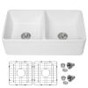 Lordear Framhouse Kitchen Sink White Fireclay Apron Front Sink