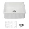 Lordear Framhouse Kitchen Sink White Fireclay Apron Front Sink