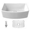 Lordear Framhouse Kitchen Sink White Fireclay Apron Front Sink