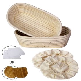 12-inch Oval Banneton Bread Proofing Baskets | With Dough Scraper and Liner (Set: Set of 2)