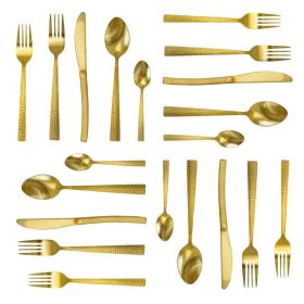 Elegant Western Utensils 20 Piece Flatware Utensil Set 4 In (Type: knife and fork, Color: Gold)