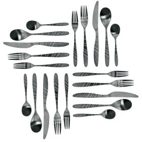 Elegant Western Utensils 20 Piece Flatware Utensil Set 4 In (Type: knife and fork, Color: black)