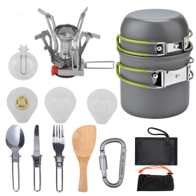 Portable Folding Cookware Set For Outdoor Barbecue Camping Trip Cookware (Style: B, Color: As pic show)