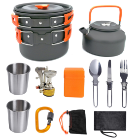 Portable Folding Cookware Set For Outdoor Barbecue Camping Trip Cookware (Style: C-O, Color: As pic show)