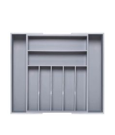 Adjustable Expandable Kitchen Utensils Drawer Organizer  For Bamboo Flatware Organizer (Color: gray)