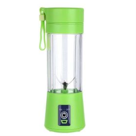 Portable blender, smoothie juicer cup-3D six blades, 13 ounces fruit blender, with 2000mAh USB rechargeable battery, ice tray, detachable cup (Color: green)