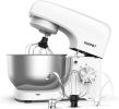 KUPPET Stand Mixer, 8-Speed Tilt-Head Electric Food Stand Mixer with Dough Hook, Wire Whip & Beater, Pouring Shield, 4.7QT Stainless Steel Bowl RT