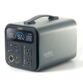 GOFORT Portable Power Station, 1100Wh Solar Generator With 1200W (Peak 2000W) 110V AC Outlets, 120W 12V DC, QC3.0&TypeC, SOS Flashlight, Backup Power (Capacity: FJ UA1100)