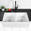 Lordear Framhouse Kitchen Sink White Fireclay Apron Front Sink