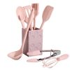 Mini silica gel kitchenware 8-piece set of small supplementary food cooking tools set; non stick pan; spatula; spoon; kitchen appliance