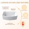 Lordear Framhouse Kitchen Sink White Fireclay Apron Front Sink