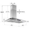 30 Inch Wall Mount Kitchen Hood 350 CFM Range Hood Stove Vented Hood Exhaust Fan