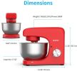 KUPPET Stand Mixer, 8-Speed Tilt-Head Electric Food Stand Mixer with Dough Hook, Wire Whip & Beater, Pouring Shield, 4.7QT Stainless Steel Bowl RT