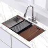 Factory Directly 30 inch or 32 inch  Multi-functional OEM Handmade SUS 304 Stainless Steel Undermount Kitchen Sink Workstation