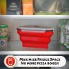 Reusable Pizza Storage Container with 5 Microwavable Serving Trays - Adjustable Pizza Slice Container to Organize & Save Space - BPA Free, Microwave,