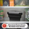 Reusable Pizza Storage Container with 5 Microwavable Serving Trays - Adjustable Pizza Slice Container to Organize & Save Space - BPA Free, Microwave,