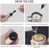 USB rechargeable electric milk beater stainless steel home egg beater coffee beater milk bubbler