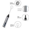 USB rechargeable electric milk beater stainless steel home egg beater coffee beater milk bubbler