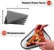 Reusable Pizza Storage Container with 5 Microwavable Serving Trays - Adjustable Pizza Slice Container to Organize & Save Space - BPA Free, Microwave,