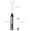 USB rechargeable electric milk beater stainless steel home egg beater coffee beater milk bubbler