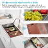 Factory Directly 30 inch or 32 inch  Multi-functional OEM Handmade SUS 304 Stainless Steel Undermount Kitchen Sink Workstation