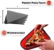 Reusable Pizza Storage Container with 5 Microwavable Serving Trays - Adjustable Pizza Slice Container to Organize & Save Space - BPA Free, Microwave,