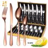 Elegant Western High-End Stainless Steel Tableware 24 Piece Set