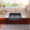 Lordear Stainless Steel Framhouse Kitchen Sink Gunmetal Matte Black Farm Sink