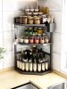 Installation free kitchen triangle seasoning rack; table top; wall corner storage rack; household corner storage rack; wall mounted corner rack