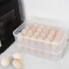 2Pcs Plastic Egg Holder Stackable Egg Storage Box Egg Rack for Refrigerator 24 Cavity Per Container