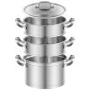 Daily Delicacies Pot 304 Stainless Steel  3-Tier Steamer Pot